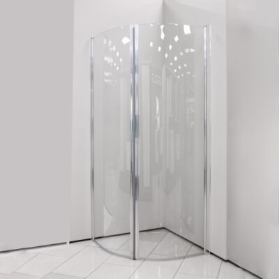 Tuš kabina polukružna, otvaranje unutra/van (dvokrilna vrata), prozirno staklo visina 195 cm - Image 3