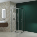 Tuš kabina kvadratna (krom profili) visina 195 cm