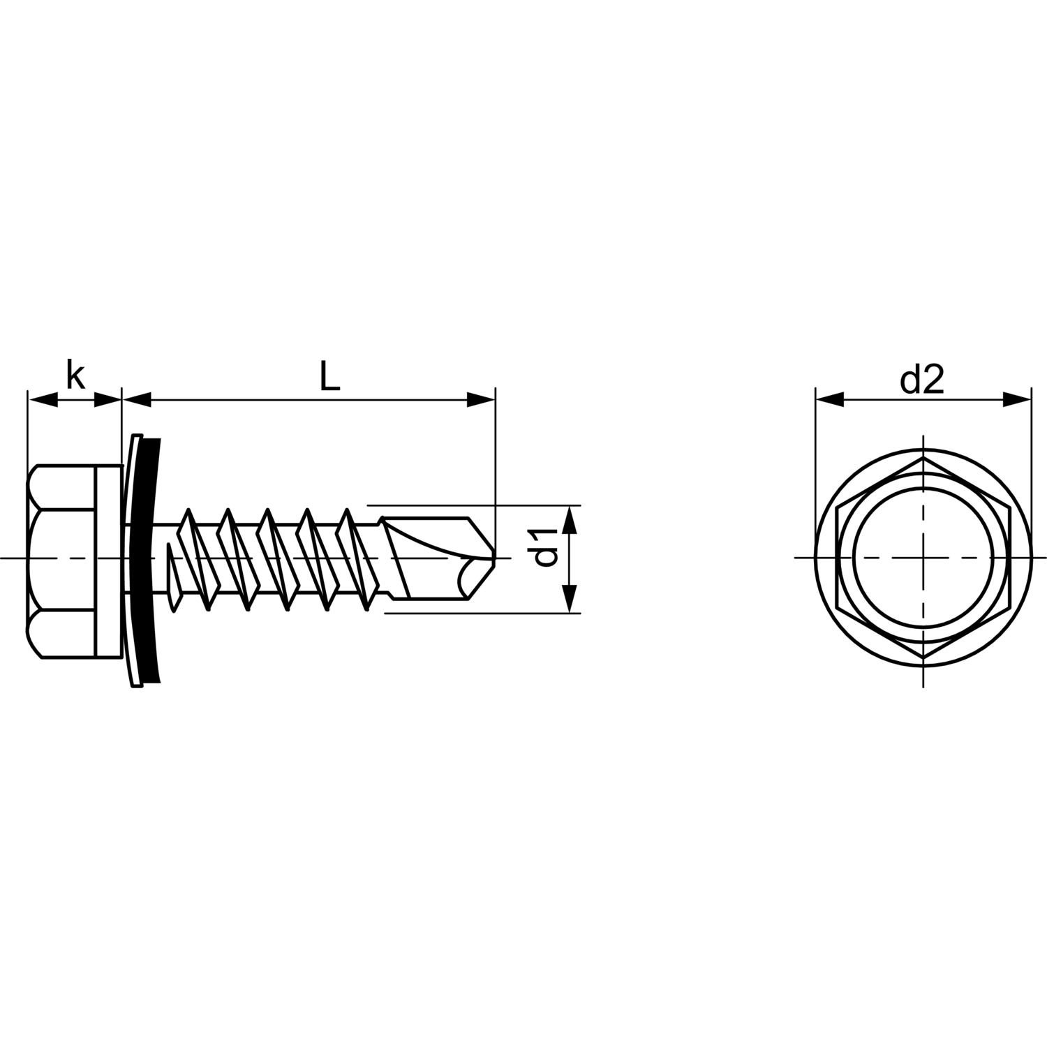 DIN 7504K vijak za lim u metal RAL 9010 bijeli 4,8x38 mm samourezujući