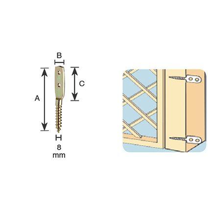 S baglama na drvo s navojem 80x14x40mm HV4310