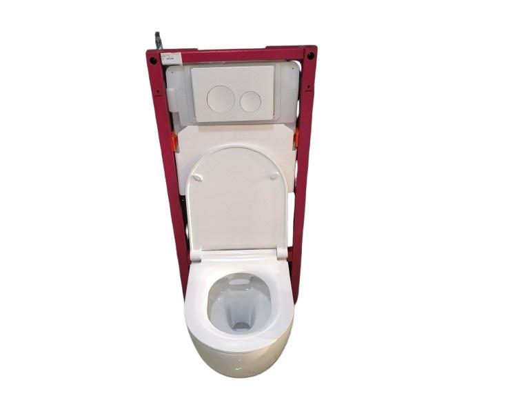 Ugradbeni vodokotlić + Rimless WC šolja, Soft-Close daska i bijela tipka komplet set 5u1