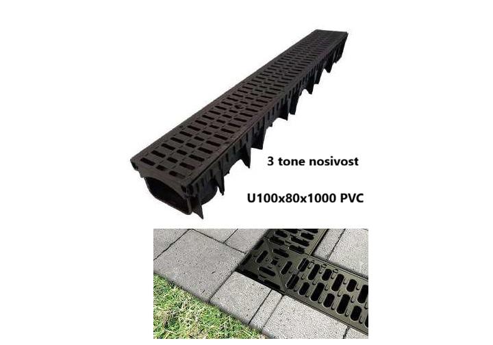 kanalica s resetkom 3 tone nosivost cijena Kanalica sa rešetkom odvodna 100x80x100 profesionalna